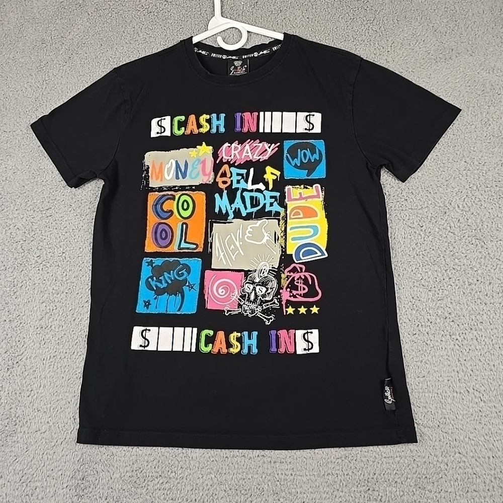 Switch Remarkable Black Short Sleeve T-Shirt Size Medium Self Made King Graphic